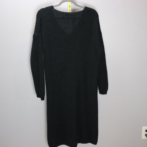 Black Mohair Blend Knit Sweater Dress Made in Italy – Size Medium Approx - Picture 2 of 4